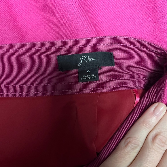 NWOT J. Crew Natasha Double Serge Wool Skirt Pink Magenta Size 4 - Picture 2 of 6